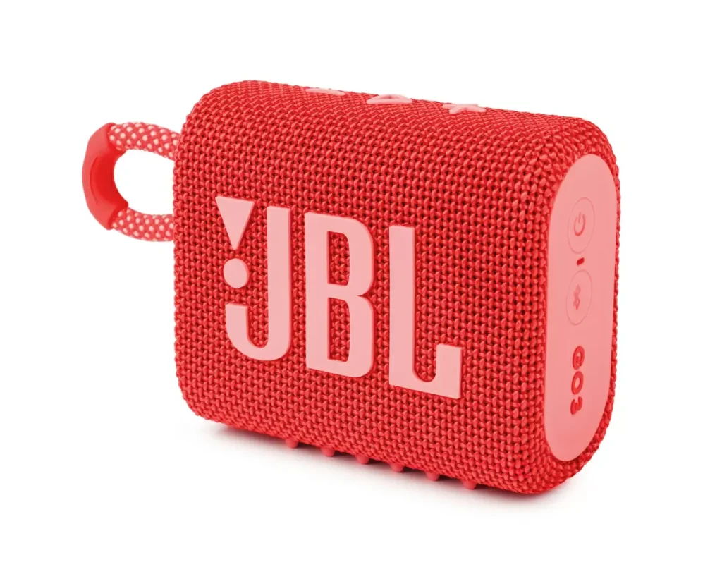 JBL vermelho em fundo branco