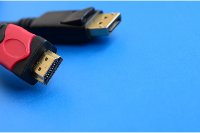 Cabo DisplayPort preto.